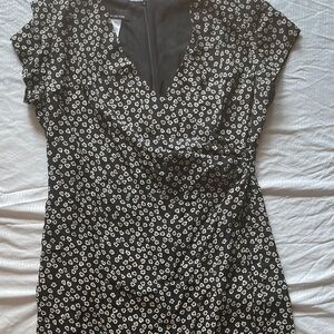 Floral Black and White Women's Dress
